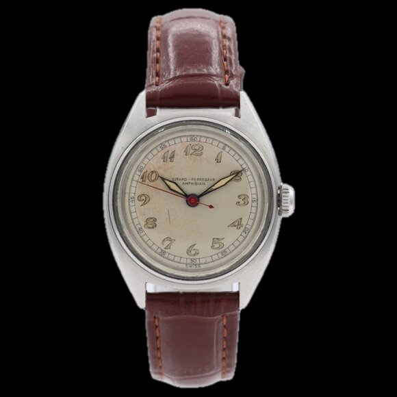 Vintage 30mm Girard-Perregaux Amphibian 17j Men's Mechanical Wristwatch Swiss - Picture 1 of 5